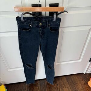 J BRAND cropped skinny jean, size 26 in Blue Mercury